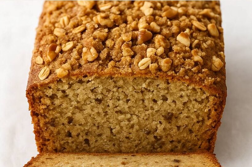 Loaf of sliced Banana Bread.